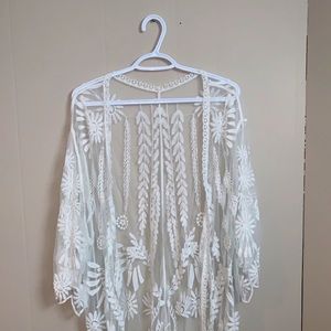 Off-White Floral Lace Kimono